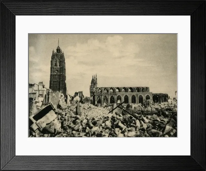 Framed Print : Dunkirk, France - Belfry and Church of St Eloi, WW2 Framed Print : Dunkirk, France - Belfry and Church of St Eloi, WW2