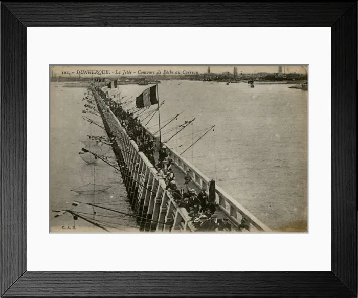 Framed Print : Dunkirk, France - fishing competition on the jetty Framed Print : Dunkirk, France - fishing competition on the jetty
