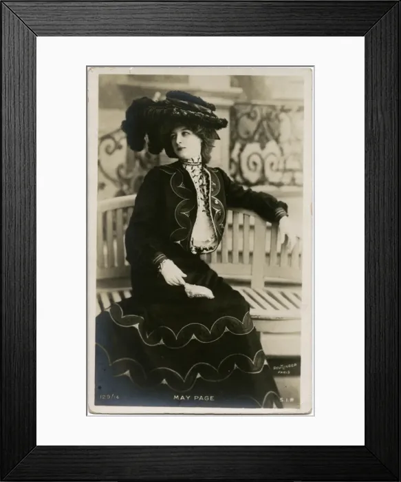 Framed Print : Miss May Page, French Theatre Actress and Opera Singer Framed Print : Miss May Page, French Theatre Actress and Opera Singer
