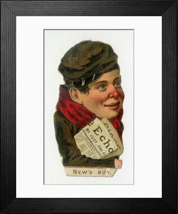 Framed Print : Victorian Scrap -- News Boy Framed Print : Victorian Scrap -- News Boy
