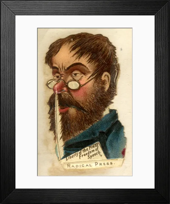 Framed Print : Victorian Scrap - Political Types - Liberty of the Press Framed Print : Victorian Scrap - Political Types - Liberty of the Press