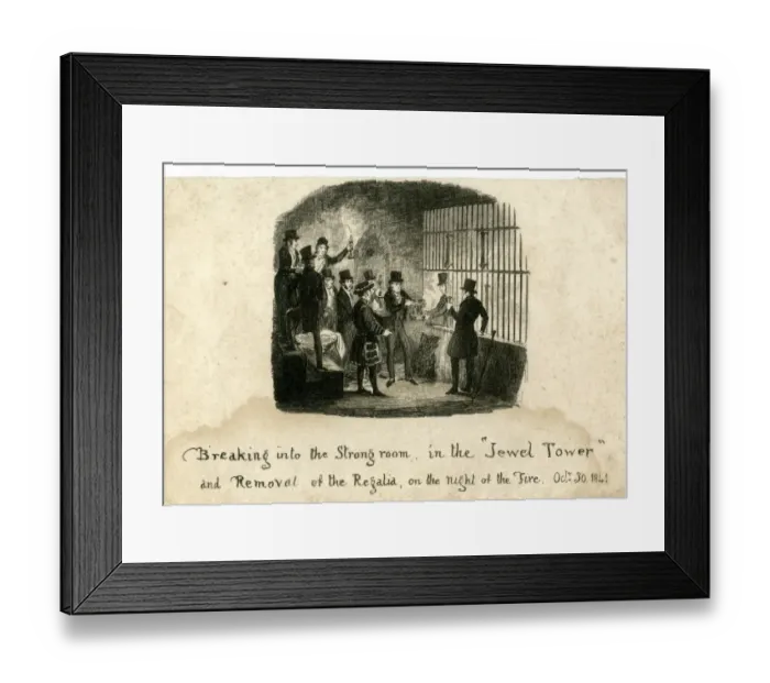 Framed Print : Tower of London fire, breaking into the strongroom Framed Print : Tower of London fire, breaking into the strongroom