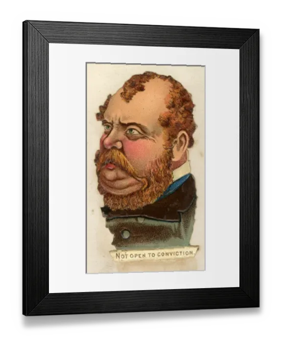 Framed Print : Victorian Scrap - Political Types - Not Open to Conviction Framed Print : Victorian Scrap - Political Types - Not Open to Conviction