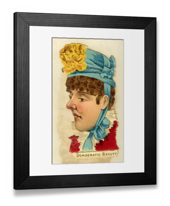 Framed Print : Victorian Scrap - Political Types - Democratic Beauty Framed Print : Victorian Scrap - Political Types - Democratic Beauty
