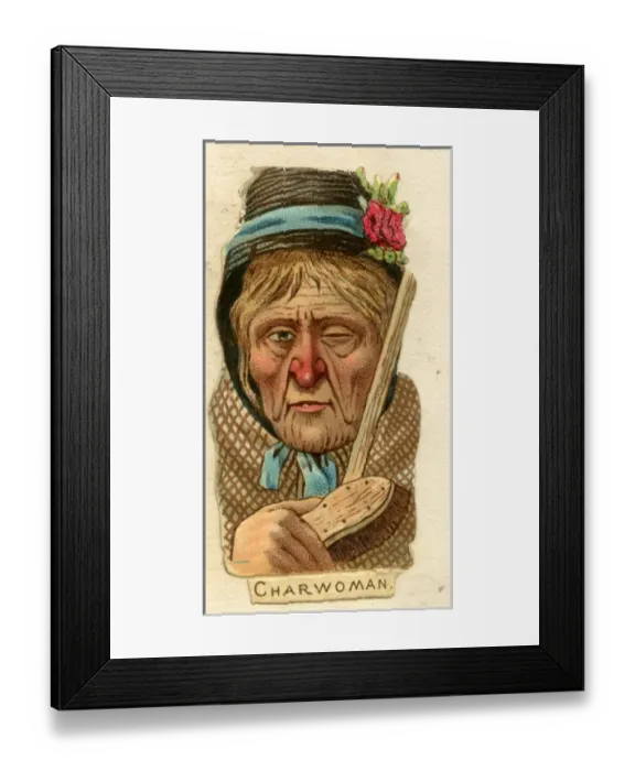 Framed Print : Victorian Scrap -- Charwoman