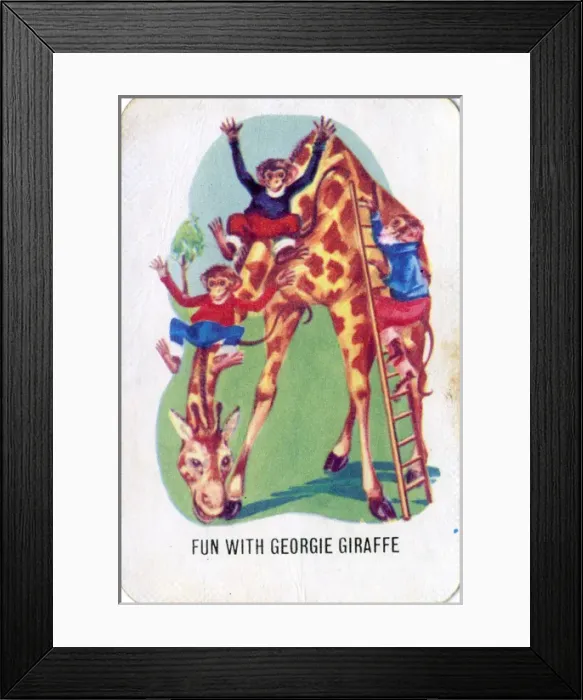 Framed Print : Old Maid card game - Fun with Georgie Giraffe