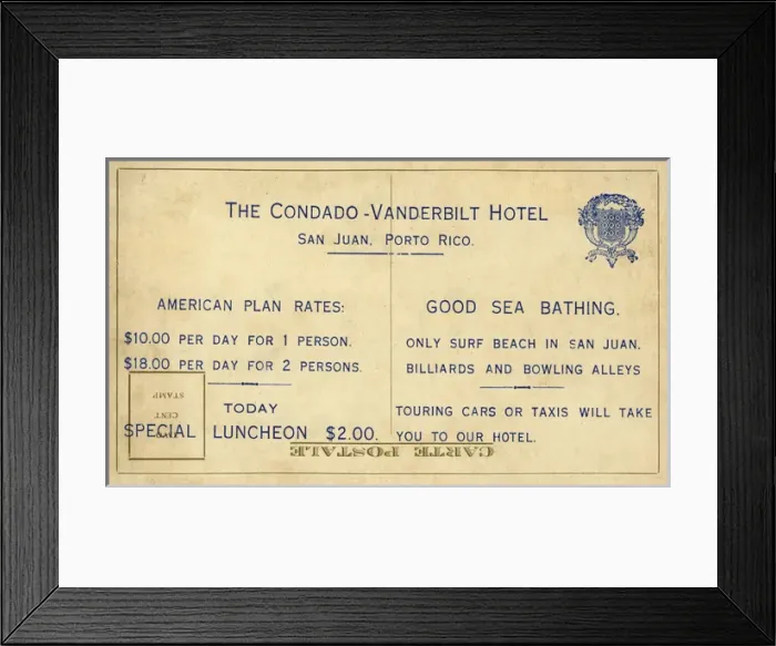 Framed Print : Condado-Vanderbilt Hotel, San Juan, Puerto Rico Framed Print : Condado-Vanderbilt Hotel, San Juan, Puerto Rico