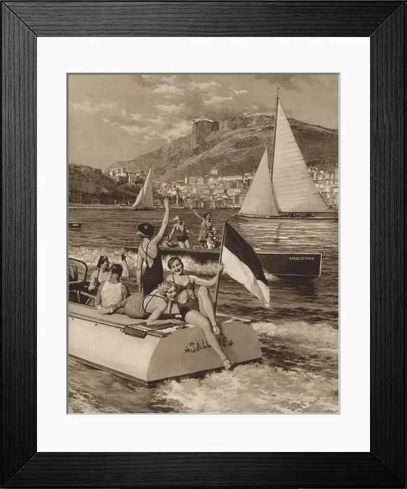 Framed Print : In the bay at Monte Carlo by Matania Framed Print : In the bay at Monte Carlo by Matania