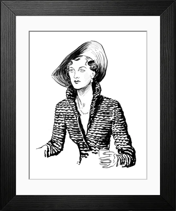 Framed Print : Mrs James Beck in a Schiaparelli suit Framed Print : Mrs James Beck in a Schiaparelli suit