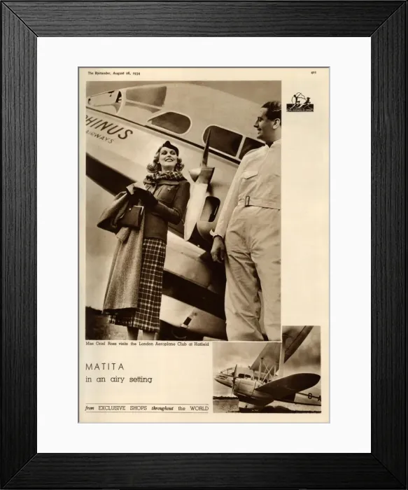 Framed Print : Matita advertisement, London Aeroplane Club Framed Print : Matita advertisement, London Aeroplane Club
