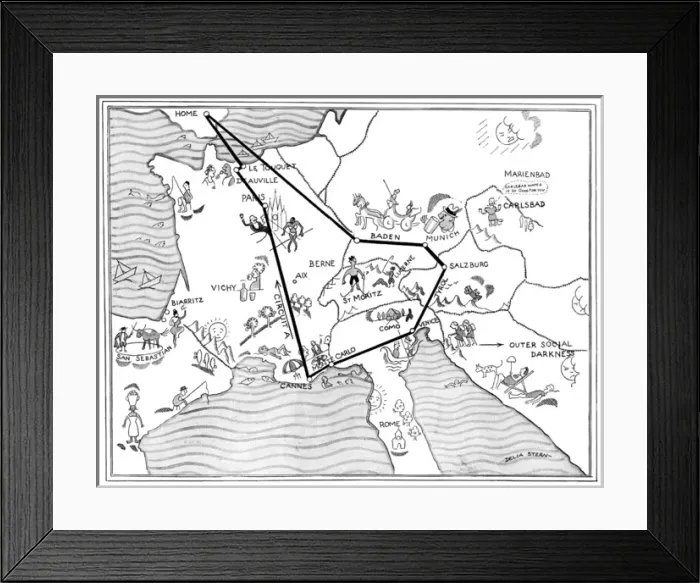Framed Print : Social map of the Continent Framed Print : Social map of the Continent
