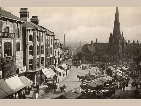 View of Bull Ring Market, Birmingham, West Midlands