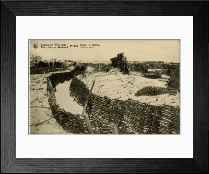 Framed Print : Westende, Belgium -- defence works and ruins, WW1 Framed Print : Westende, Belgium -- defence works and ruins, WW1