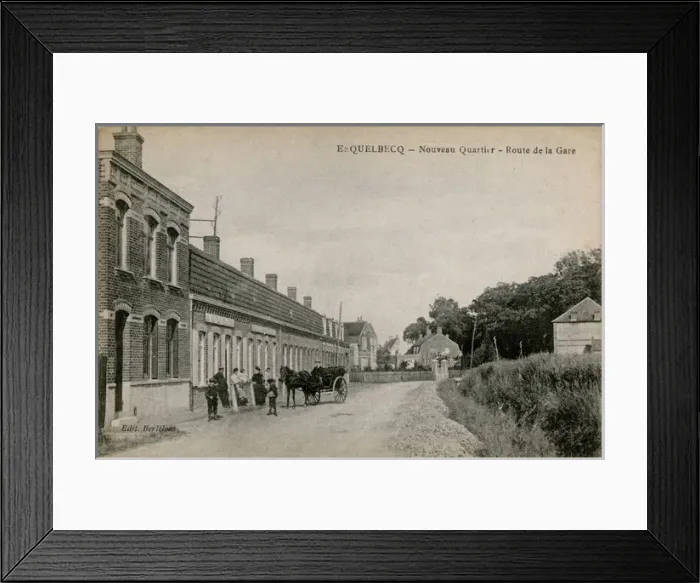 Framed Print : Esquelbecq, France - road outside the station Framed Print : Esquelbecq, France - road outside the station