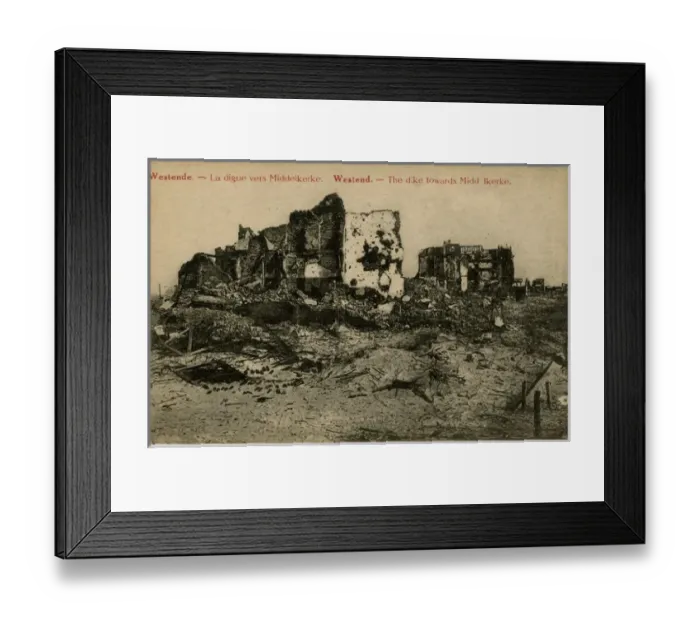 Framed Print : Westende, Belgium -- ruined buildings, WW1 Framed Print : Westende, Belgium -- ruined buildings, WW1