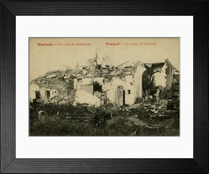 Framed Print : Westende, Belgium -- ruined building, WW1 Framed Print : Westende, Belgium -- ruined building, WW1