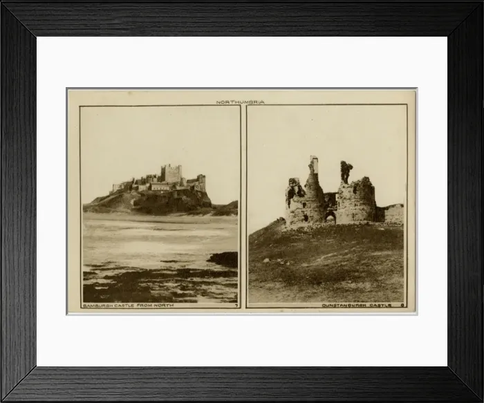 Framed Print : Bamburgh Castle and Dunstanburgh Castle, Northumberland Framed Print : Bamburgh Castle and Dunstanburgh Castle, Northumberland