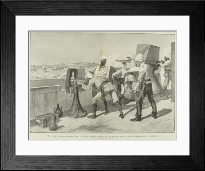 Framed Print : The Soudan Advance - steaming back to Berber: playing Maxim Framed Print : The Soudan Advance - steaming back to Berber: playing Maxim