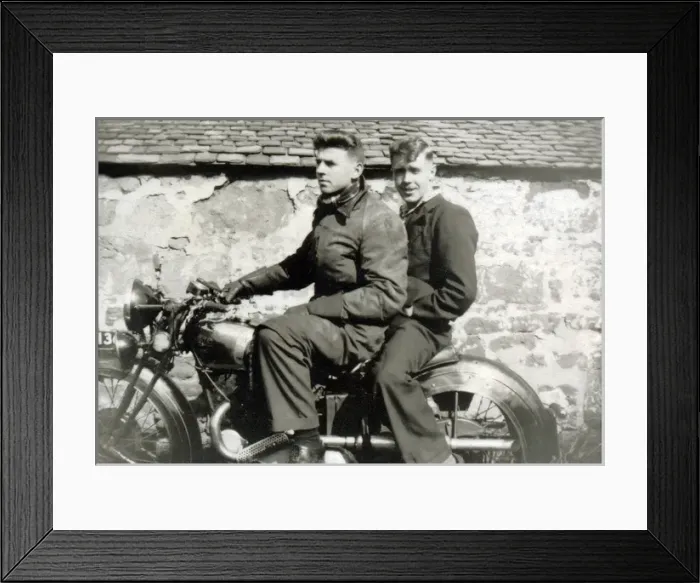 Framed Print : Two men on Rudge Special Framed Print : Two men on Rudge Special
