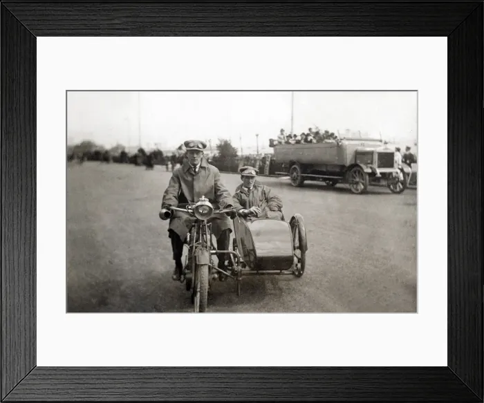 Framed Print : Two gentleman on a 1908 / 9 veteran motorcycle & sidecar Framed Print : Two gentleman on a 1908 / 9 veteran motorcycle & sidecar