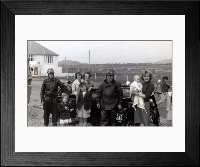 Framed Print : Bikers and families with their 1958 BSA motorcycles & sideca Framed Print : Bikers and families with their 1958 BSA motorcycles & sideca