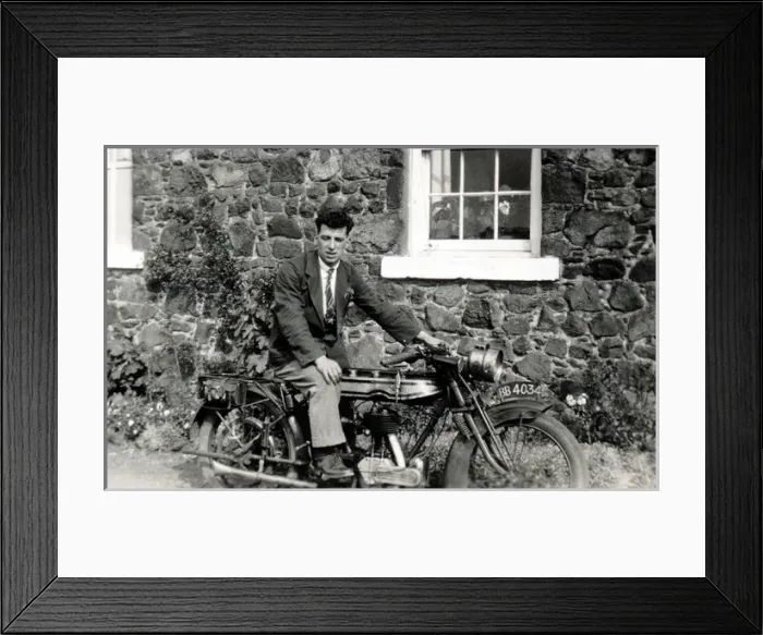 Framed Print : Man on 1913 / 14 Norton motorcycle Framed Print : Man on 1913 / 14 Norton motorcycle
