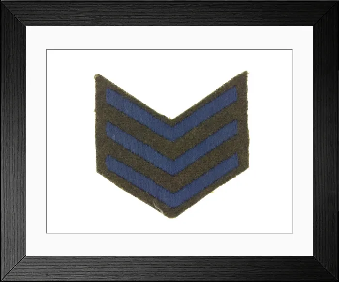Framed Print : One of a pair of chevrons, service (blue) Framed Print : One of a pair of chevrons, service (blue)
