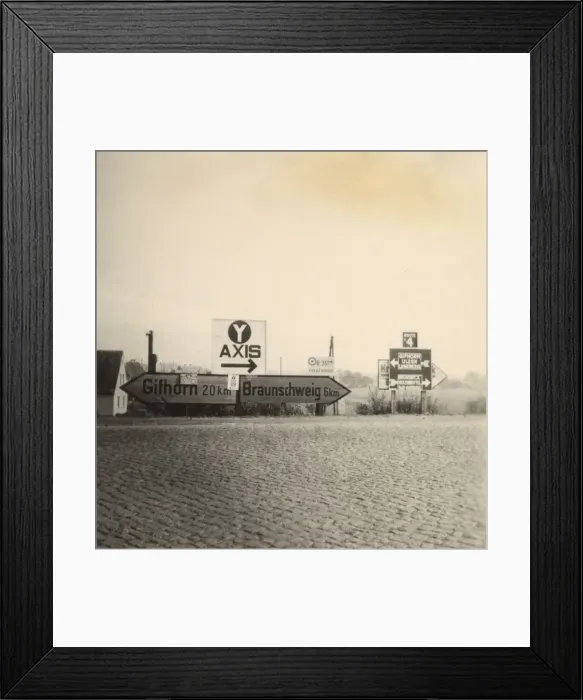 Framed Print : Road signs on the Autobahn near Braunschweig, Germany Framed Print : Road signs on the Autobahn near Braunschweig, Germany