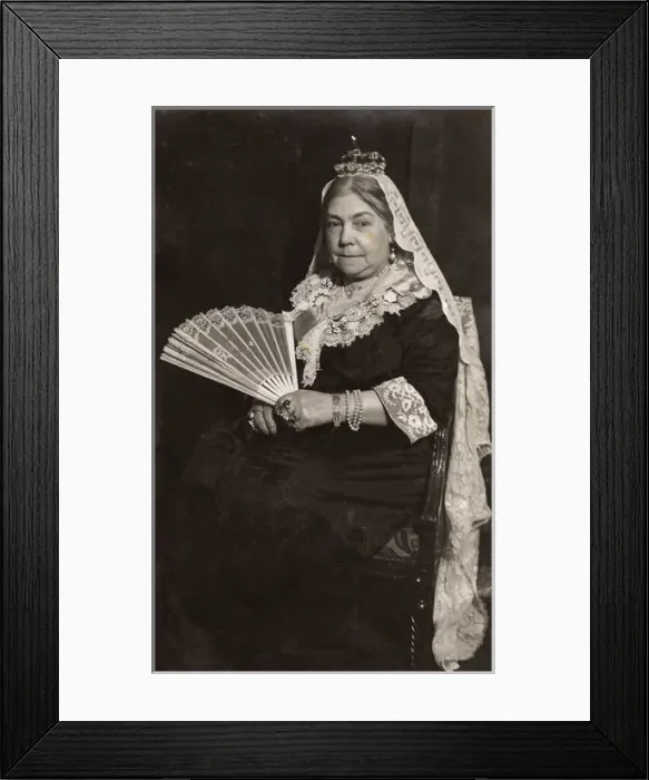 Framed Print : Woman in costume posing as Queen Victoria Framed Print : Woman in costume posing as Queen Victoria
