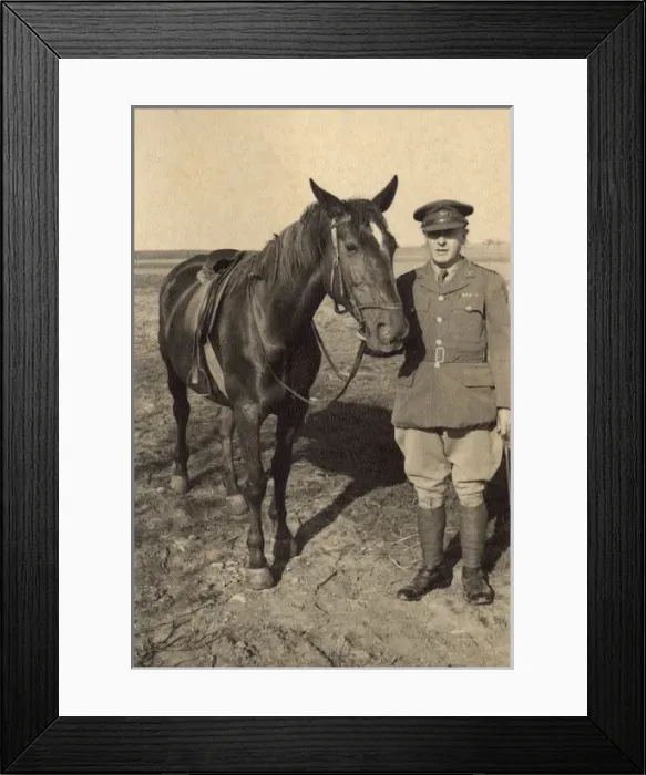 Framed Print : British soldier and horse, Braunschweig, Germany Framed Print : British soldier and horse, Braunschweig, Germany
