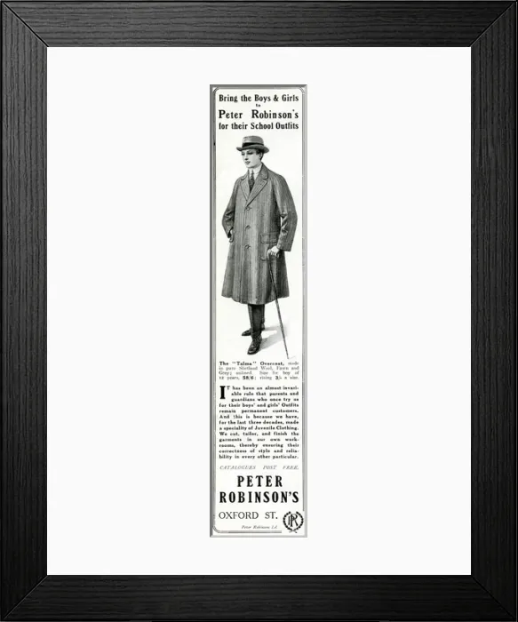 Framed Print : Advert for Peter Robinsons school outfits 1915 Framed Print : Advert for Peter Robinsons school outfits 1915