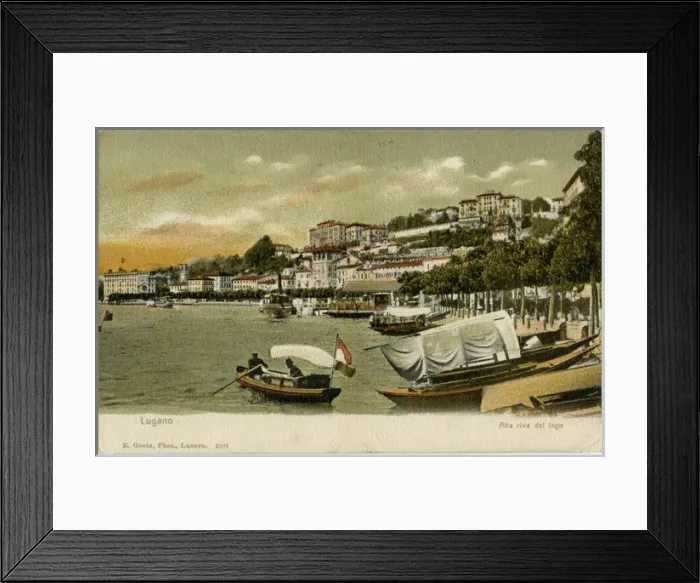 Framed Print : The lakeside at Lugano, Switzerland Framed Print : The lakeside at Lugano, Switzerland