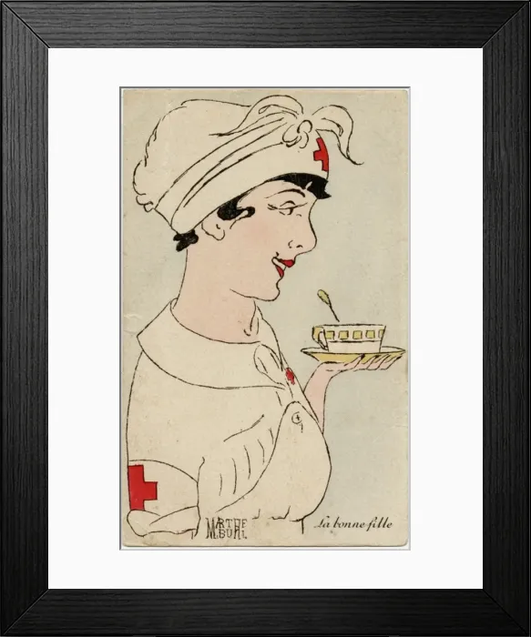 Framed Print : Young French Red Cross nurse - La bonne fille Framed Print : Young French Red Cross nurse - La bonne fille