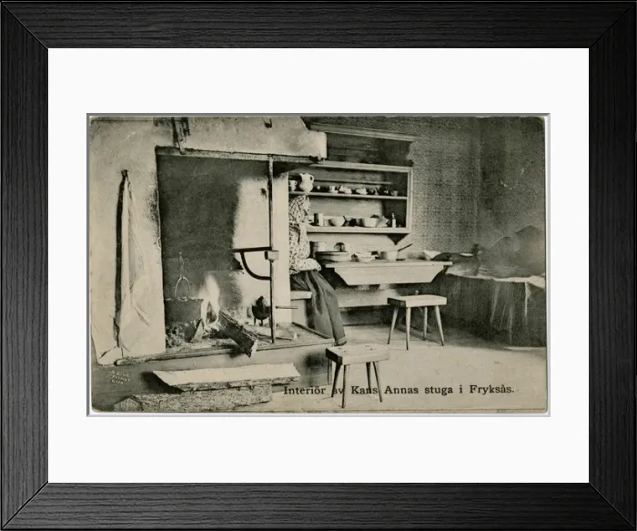 Framed Print : Kans Annas cottage interior - Fryksas, Dalarna, Sweden