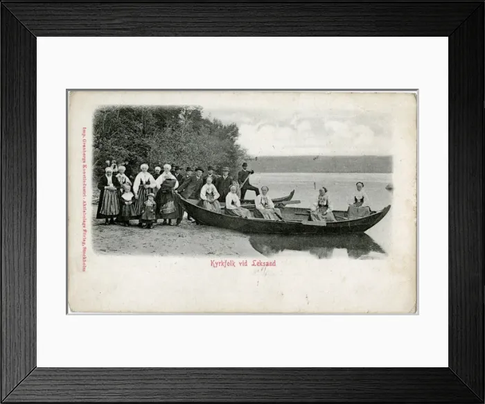 Framed Print : Sweden - Church people at Leksand