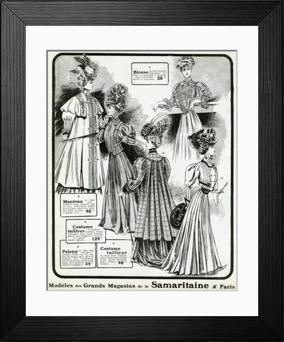 Framed Print : Advert for La Samaritaine womens clothing 1906 Framed Print : Advert for La Samaritaine womens clothing 1906