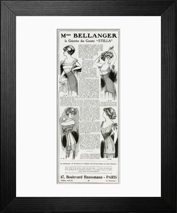 Framed Print : Advert for Madame Bellanger corsetmarker 1910 Framed Print : Advert for Madame Bellanger corsetmarker 1910