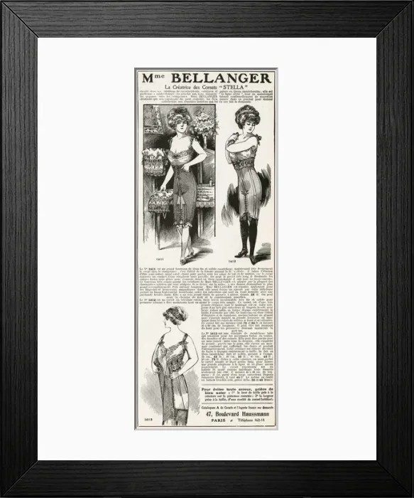 Framed Print : Advert for Madame Bellanger corsetmarker 1912 Framed Print : Advert for Madame Bellanger corsetmarker 1912