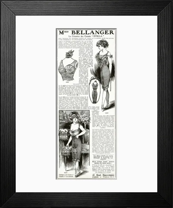 Framed Print : Advert for Madame Bellanger corsetmarker 1912 Framed Print : Advert for Madame Bellanger corsetmarker 1912