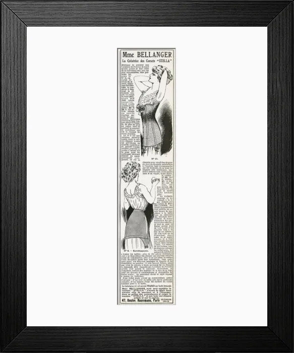 Framed Print : Advert for Madame Bellanger corsetmarker 1909 Framed Print : Advert for Madame Bellanger corsetmarker 1909