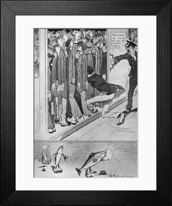 Framed Print : Joys of To-day 1. Sardine-time on the tube by Studdy Framed Print : Joys of To-day 1. Sardine-time on the tube by Studdy