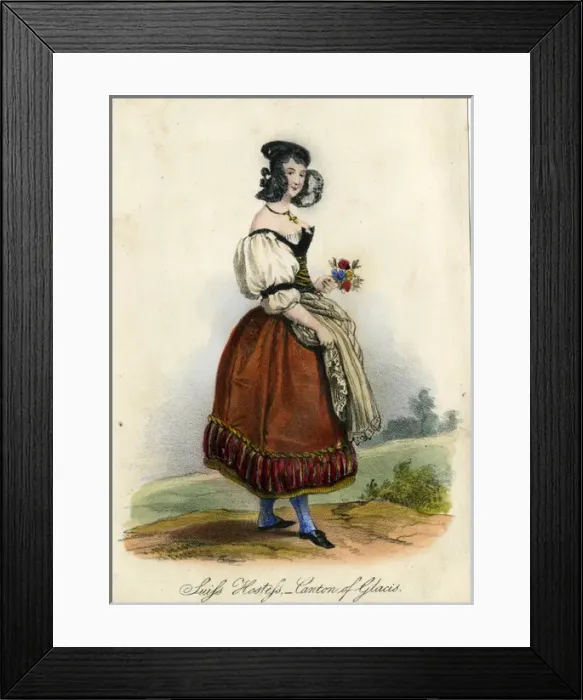 Framed Print : Swiss Hostess, Canton of Glacis Framed Print : Swiss Hostess, Canton of Glacis