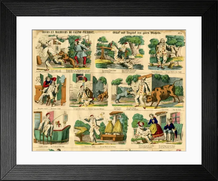 Framed Print : Pierrot has good luck and bad Framed Print : Pierrot has good luck and bad