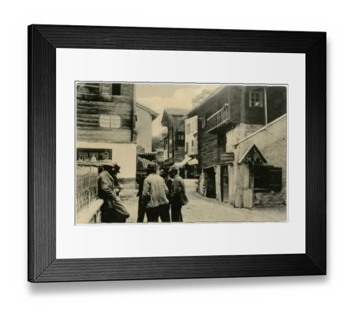 Framed Print : Street in Zermatt, Switzerland - A shoemakers Shop Framed Print : Street in Zermatt, Switzerland - A shoemakers Shop