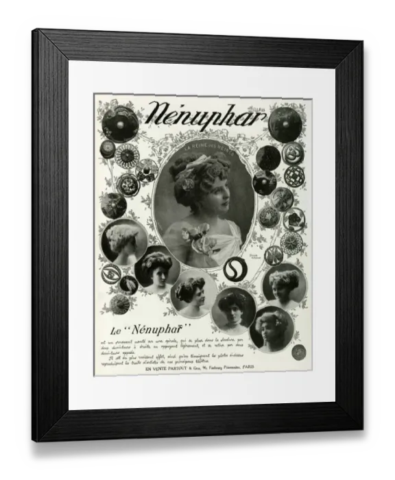 Framed Print : Advert Le Nenuphar, hair accessories 1909 Framed Print : Advert Le Nenuphar, hair accessories 1909