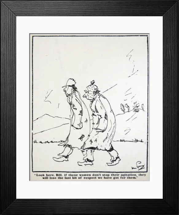 Framed Print : Tramps on Suffragettes Framed Print : Tramps on Suffragettes