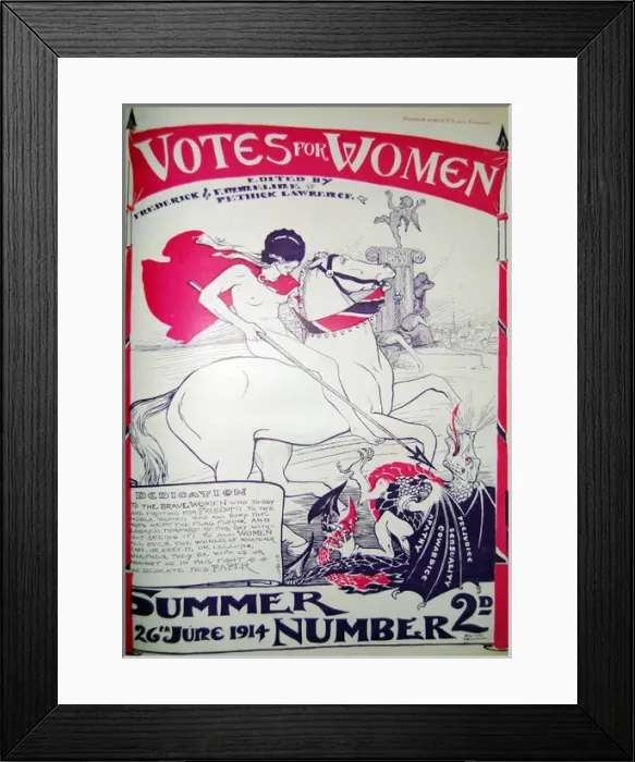 Framed Print : Votes for Women Summer 1914 Framed Print : Votes for Women Summer 1914