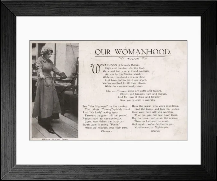 Framed Print : Women WW1 Work Our Womanhood Framed Print : Women WW1 Work Our Womanhood