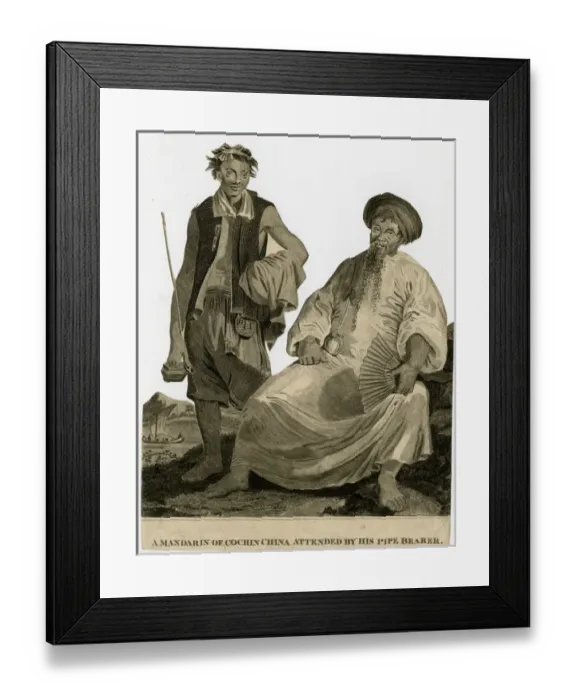 Framed Print : A Mandarin of Cochin China attended by his Pipe Bearer Framed Print : A Mandarin of Cochin China attended by his Pipe Bearer