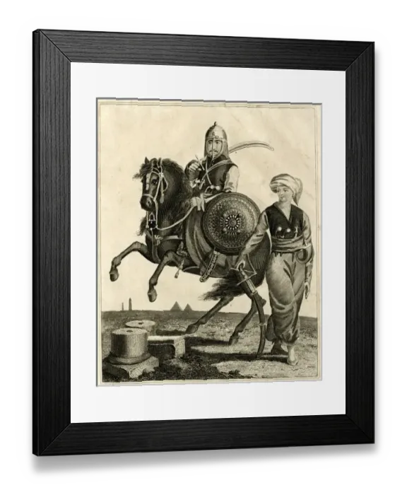 Framed Print : Mameluke on horseback, Bedouin Arab soldier Framed Print : Mameluke on horseback, Bedouin Arab soldier